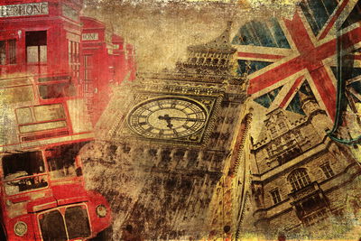 Ljuddämpande tavla - Collage with London icons