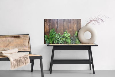 Ljuddämpande tavla - Fresh herbs on wood