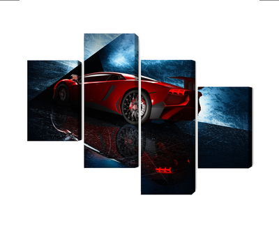 Ljuddämpande tavla - Sports car on an abstract