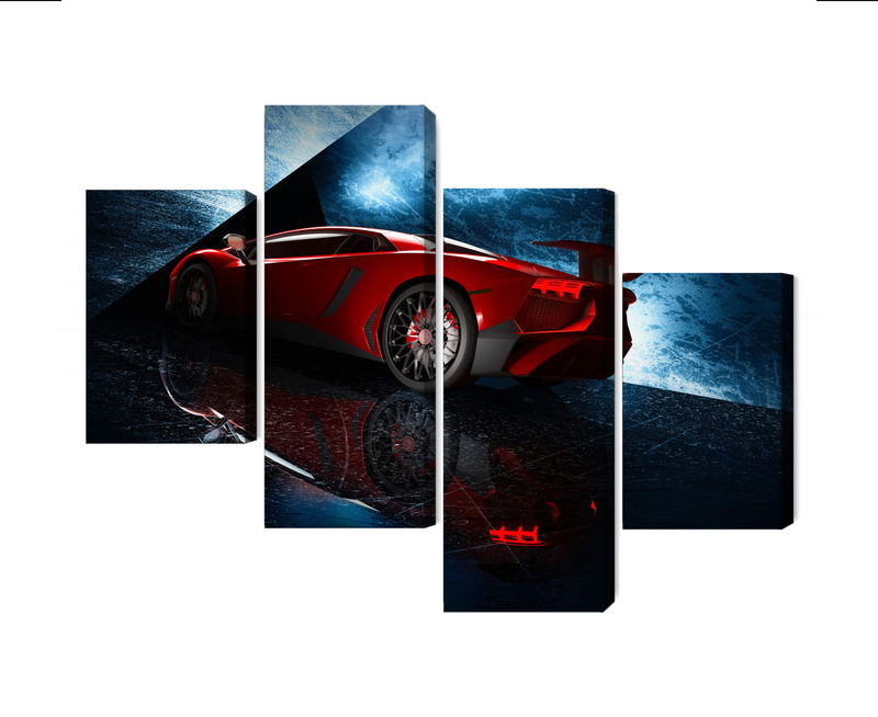 Ljuddämpande tavla - Sports car on an abstract