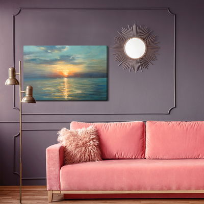 Ljuddämpande tavla - Picturesque sunset by the sea