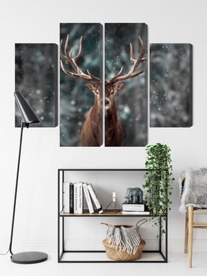 Ljuddämpande tavla - Deer in the forest 3d