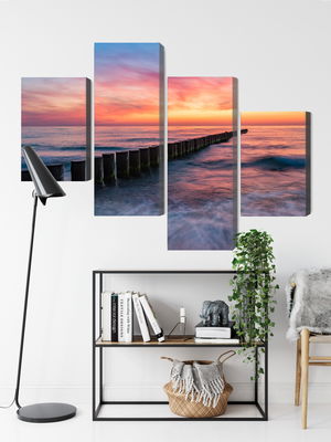 Ljuddämpande tavla - The baltic sea with wooden