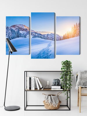 Ljuddämpande tavla - The alps at winter time 3d