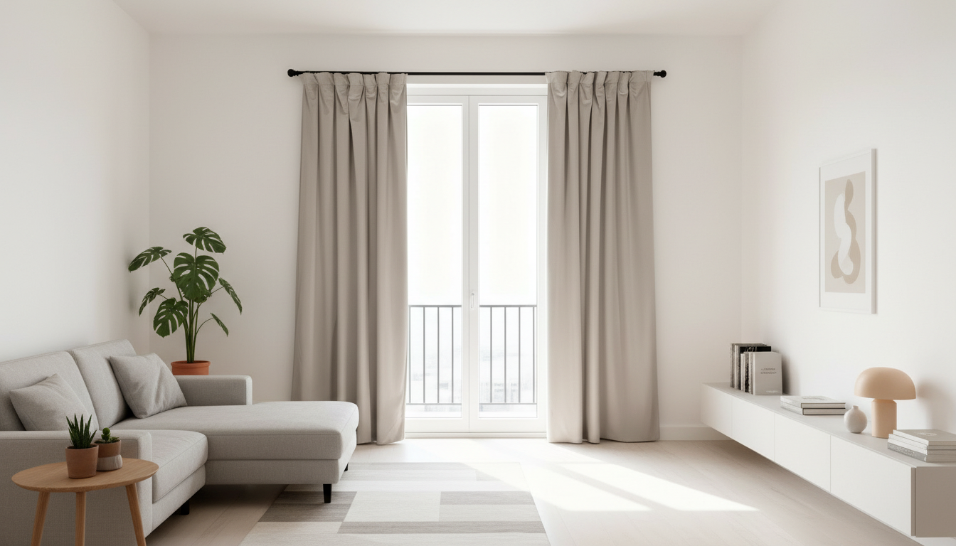 Ljudabsorbera med gardiner i restaurang