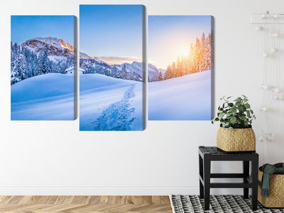 Ljuddämpande tavla - The alps at winter time 3d