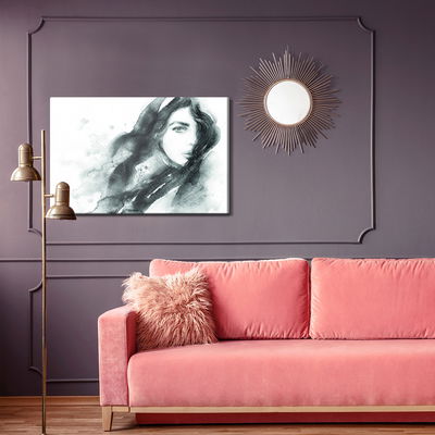 Ljuddämpande tavla - A female portrait in black