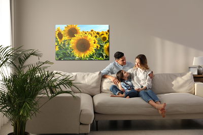 Ljuddämpande tavla - 3d sunflower field