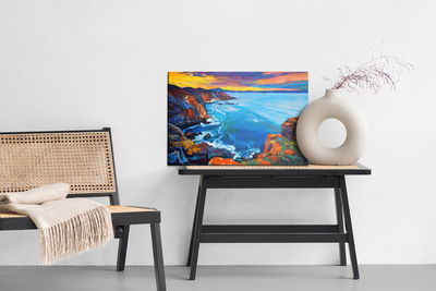 Ljuddämpande tavla - Sea and cliffs