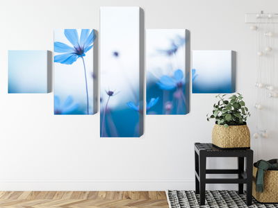 Ljuddämpande tavla - Delicate blue flowers