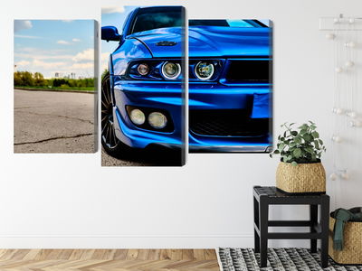 Ljuddämpande tavla - Front of a blue sports car