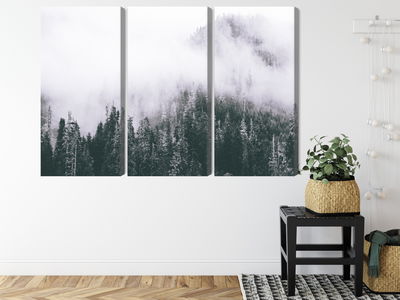 Ljuddämpande tavla - A forest shrouded in fog