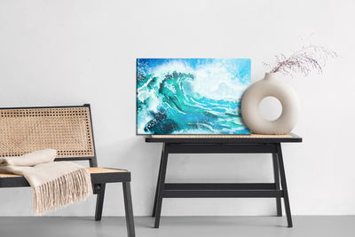 Ljuddämpande tavla - Watercolor sea and waves