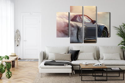 Ljuddämpande tavla - Sports car in a cloud