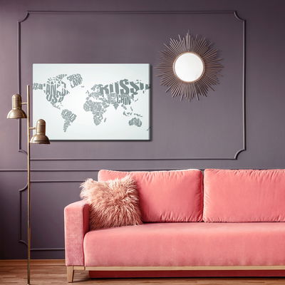 Ljuddämpande tavla - World map with inscriptions