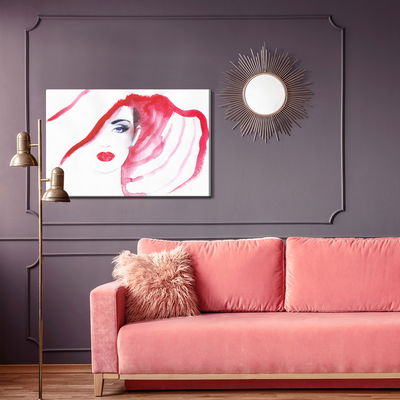 Ljuddämpande tavla - Portrait of a woman in a hat