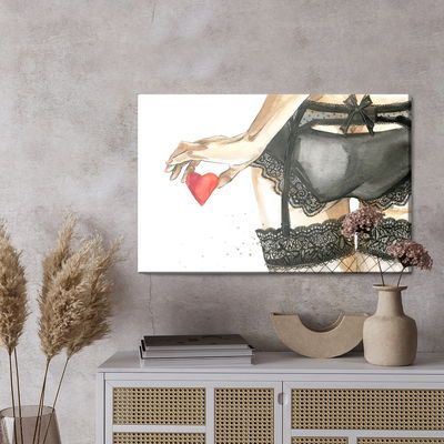 Ljuddämpande tavla - Woman in underwear painted
