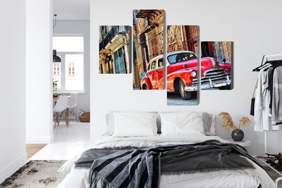 Ljuddämpande tavla - Old american car and havana