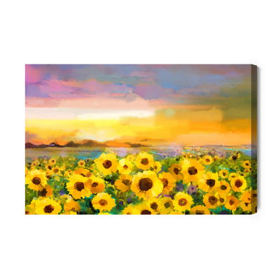 Ljuddämpande tavla - A landscape with sunflowers