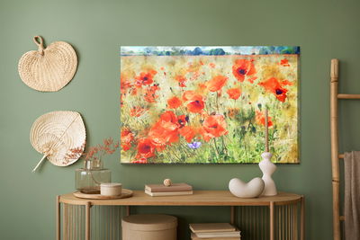 Ljuddämpande tavla - Watercolor poppies