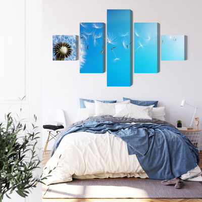 Ljuddämpande tavla - Dandelion with flying seeds