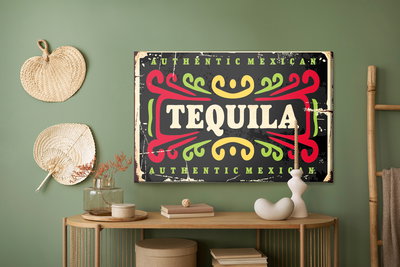 Akoestisch schilderij - Colorful vintage lettering