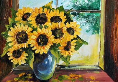 Ljuddämpande tavla - Sunflowers in a vase