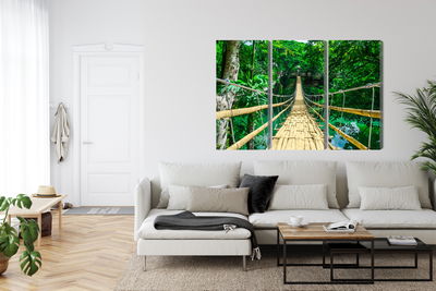 Ljuddämpande tavla - Bamboo bridge in the rain