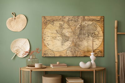 Ljuddämpande tavla - Old world map from 18th