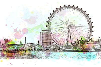 Ljuddämpande tavla - London eye painted