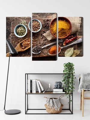 Ljuddämpande tavla - Board with various spices