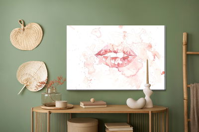 Ljuddämpande tavla - Mouth in watercolor