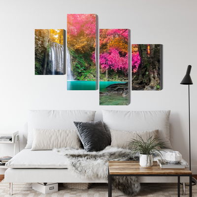 Ljuddämpande tavla - A beautiful forest waterfall