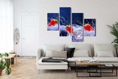 Ljuddämpande tavla - Strawberries on ice