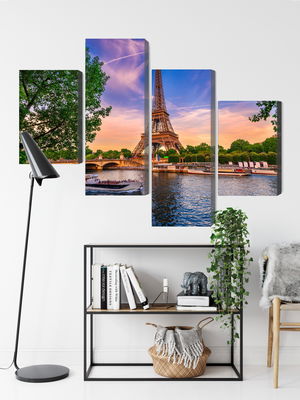 Ljuddämpande tavla - Eiffel tower and seine river