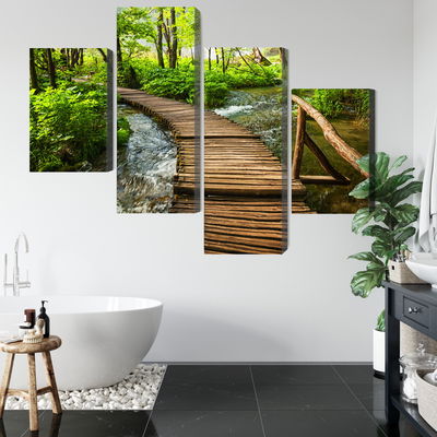 Ljuddämpande tavla - Wooden pier in the forest