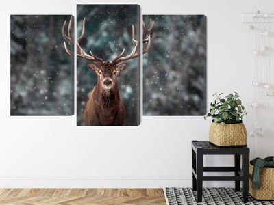 Ljuddämpande tavla - Deer in the forest 3d