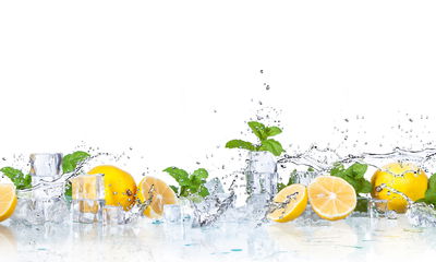 Ljuddämpande tavla - Mint leaves with lemons