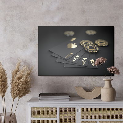 Ljuddämpande tavla - Playing cards with chips