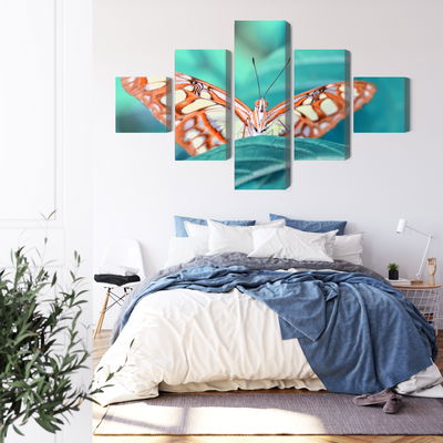 Ljuddämpande tavla - Butterfly on a leaf in macro