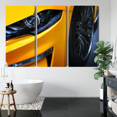 Ljuddämpande tavla - Front of a yellow sports car