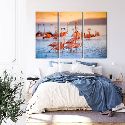 Ljuddämpande tavla - A flock of flamingos
