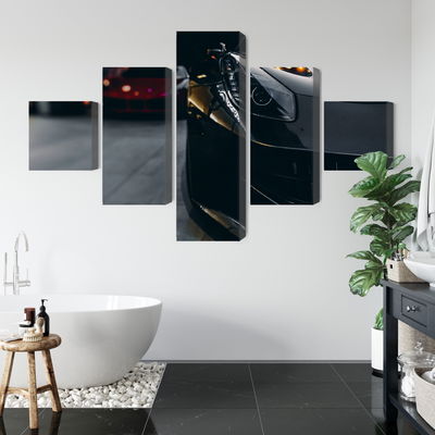 Ljuddämpande tavla - Front of a black sports car
