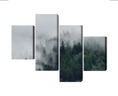 Ljuddämpande tavla - Green misty forest