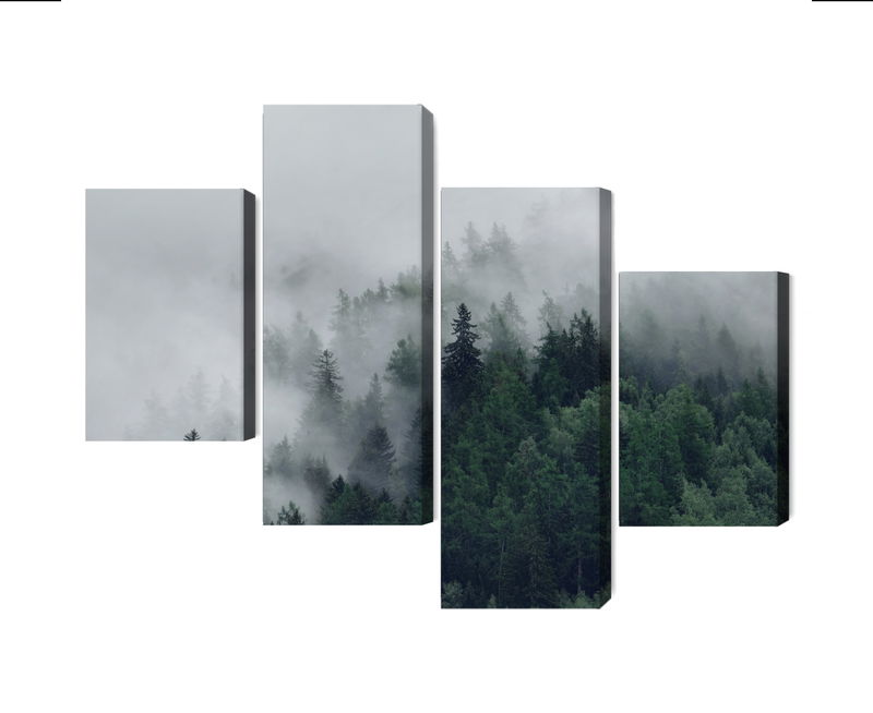 Ljuddämpande tavla - Green misty forest