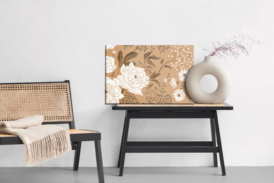 Ljuddämpande tavla - Peonies and leaves