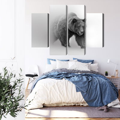 Ljuddämpande tavla - Bear in the fog 3d