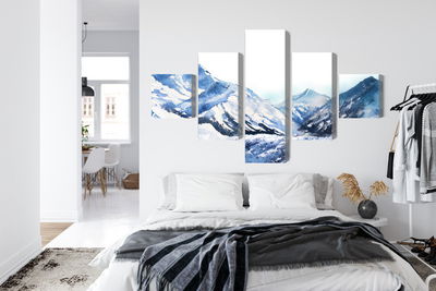 Ljuddämpande tavla - Watercolor mountain peak