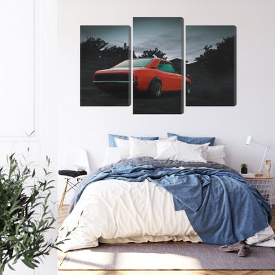 Ljuddämpande tavla - Orange retro car