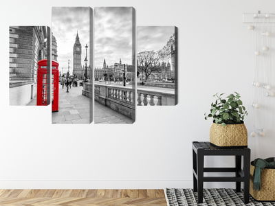 Ljuddämpande tavla - Red London telephone booth 3d
